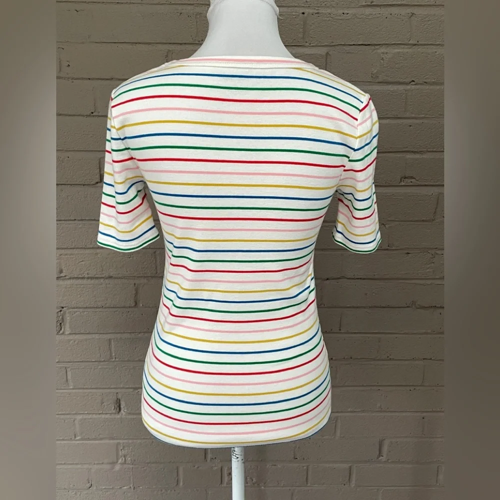 J.Crew multi color stripe knit cotton top  S